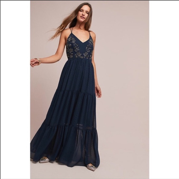 Anthropologie Dresses & Skirts - NWT $228 Anthro Ranna Gill Lucinda Navy Maxi Dress